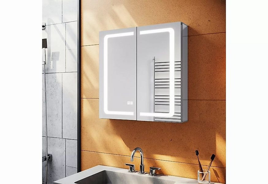 SONNI Spiegelschrank Spiegelschrank Bad mit Beleuchtung und Steckdose LED B günstig online kaufen