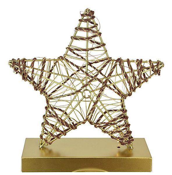 I.GE.A. LED-Dekofigur LED-Dekoobjekt Stern (1 St), Metall Gold warmweiß Tim günstig online kaufen