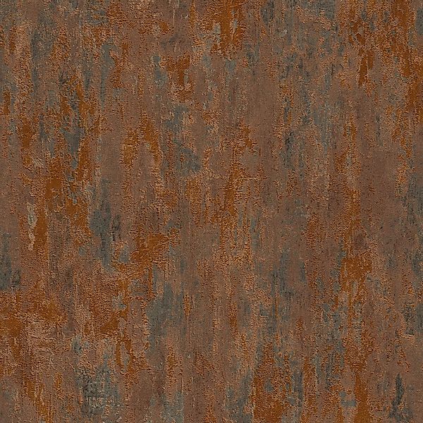 PROFHOME 326511-GU Ton-in-Ton Tapete Uni glänzend Orange Kupfer Braun 0,53 günstig online kaufen