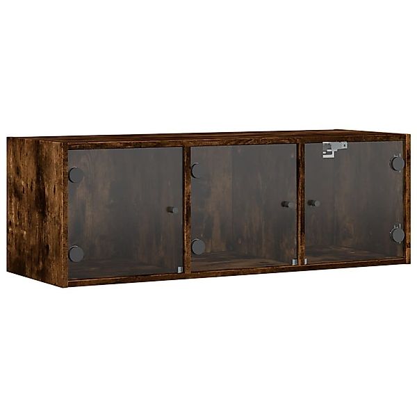 vidaXL Glashängeschrank Wandschrank mit Glastüren Räuchereiche günstig online kaufen