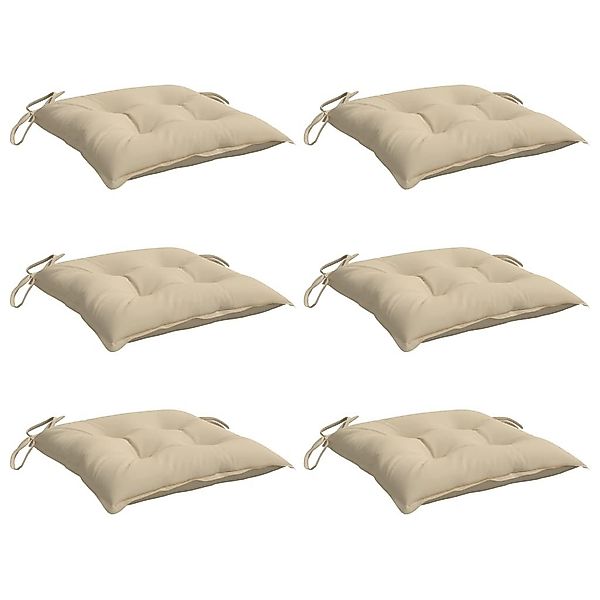 vidaXL Sitzauflage Palettenkissen 6 Stk. Beige günstig online kaufen