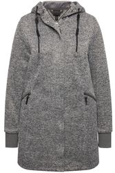 Ulla Popken Sommerjacke Strickfleece-Jacke Kapuze 2-Wege-Zipper günstig online kaufen
