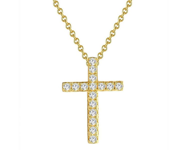 Rafaela Donata Silberkette Kreuz gelbgold, aus Sterling Silber günstig online kaufen