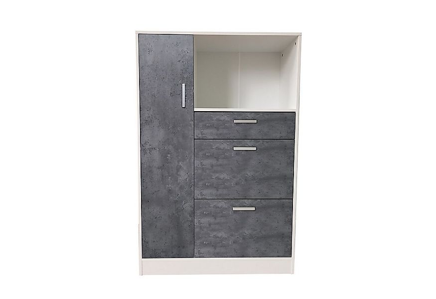 HTI-Living Hochschrank Küchenschrank Weiß-Beton Blanca L (Stück, 1-St., 1 K günstig online kaufen