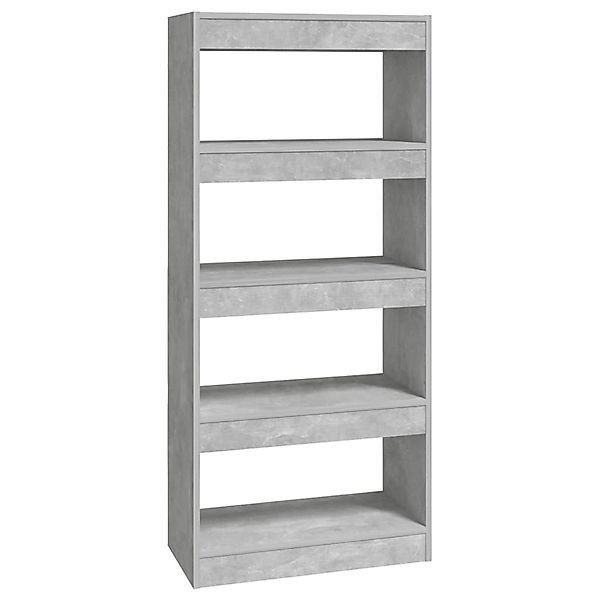 vidaXL Bücherregal Bücherregal/Raumteiler Betongrau 60x30x135 cm günstig online kaufen