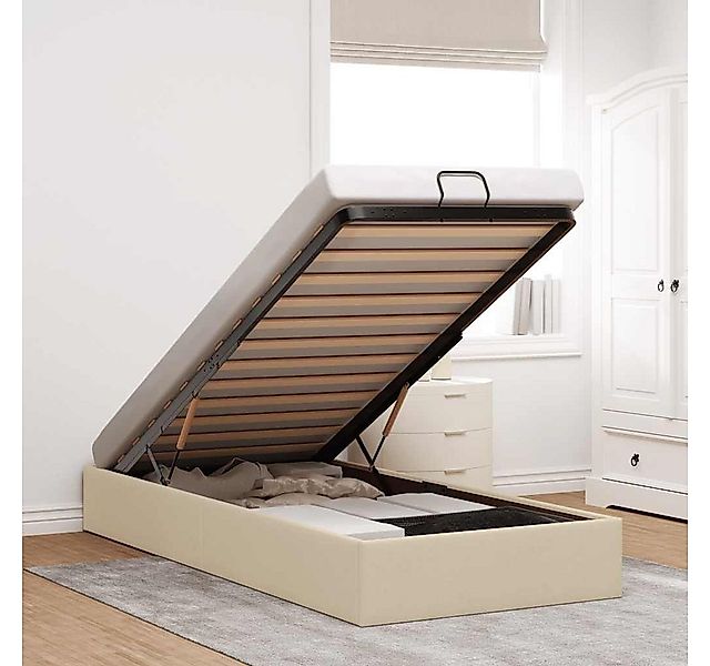 vidaXL Bett, Ottoman-Bett ohne Matratze Creme 90x200 cm Stoff günstig online kaufen