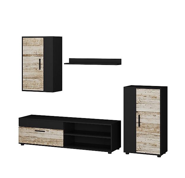 Vicco Wohnwand Berno, Anthrazit/Beige, 4-teiliges Set günstig online kaufen