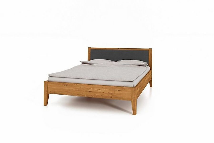 Natur24 Einzelbett Bett Sydo 9 Wildeiche massiv 160x200cm mit Polsterkopfte günstig online kaufen