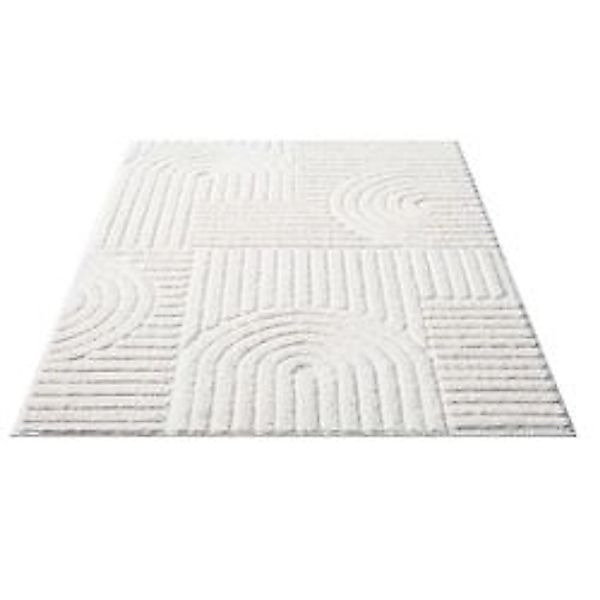 payé Teppich Nara-765 Hochflor 80x150 cm Pastell-Creme Rautenmuster günstig online kaufen