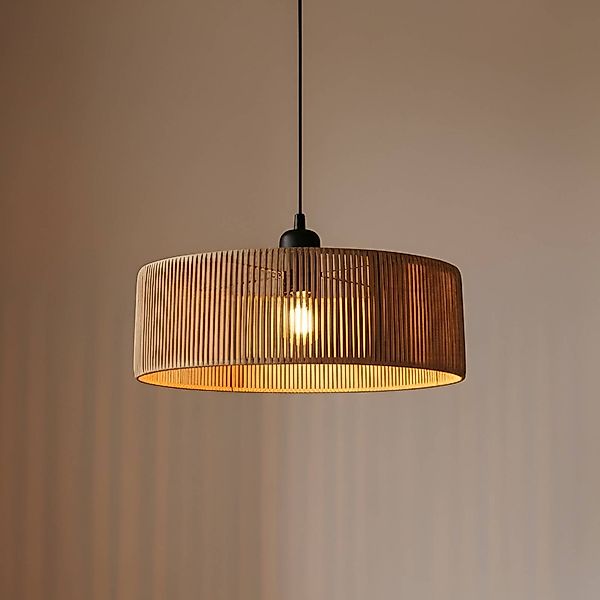 Hängeleuchte Roya Cylinder, Ø 55 cm, beige, Papier günstig online kaufen