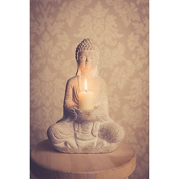 Kamelio Buddhafigur Steinbuddha 30cm sitzend mit günstig online kaufen