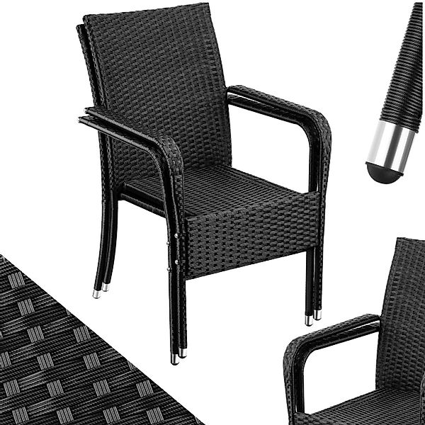tectake Rattanstuhl Gartenstuhl Girona, stapelbar, Belastbarkeit günstig online kaufen