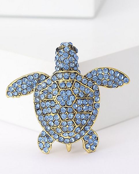 MayTree Brosche "Meeresschildkröte" mit blauem Strass (Stück, 1-tlg), Metal günstig online kaufen