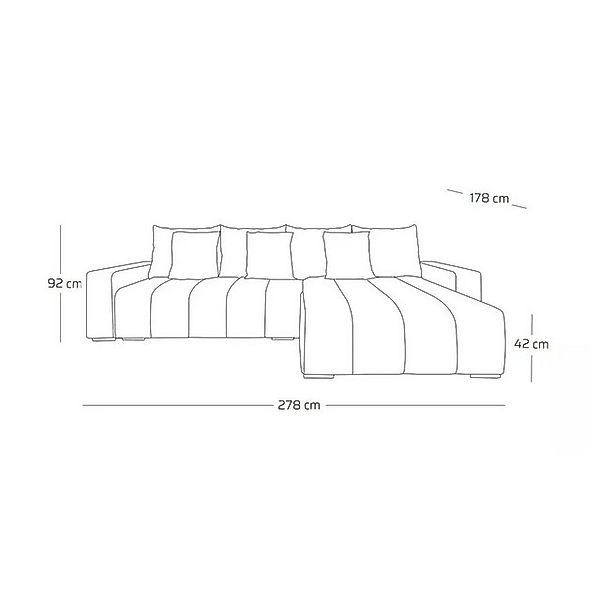 NEXT COLLECTION Ecksofa PIANO, B:278/T:178/H:92 cm, Bettzeugablage, Schlaff günstig online kaufen
