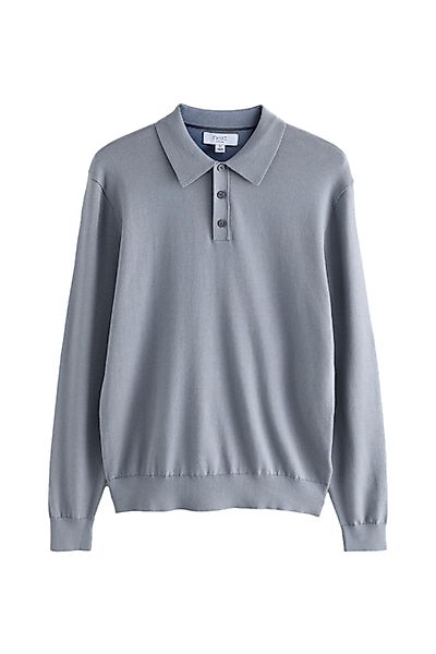 Next Langarm-Poloshirt Langärmeliges Strick-Poloshirt im Slim günstig online kaufen