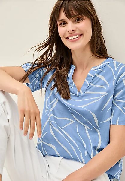 CECIL Gemusterte Baumwollbluse günstig online kaufen