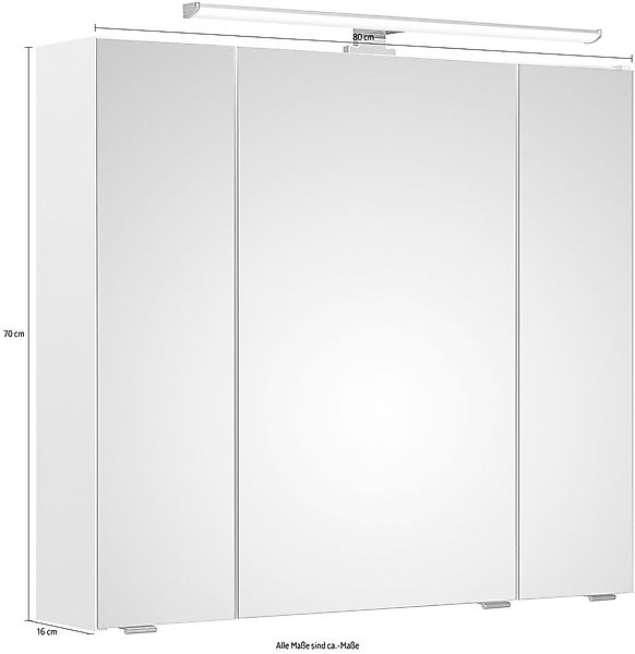 Saphir Spiegelschrank "Quickset Badschrank, 3 Spiegeltüren, 6 Einlegeböden, günstig online kaufen