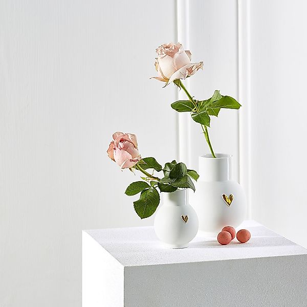 Räder Design Dekovase Kugelvase Herz Gold günstig online kaufen