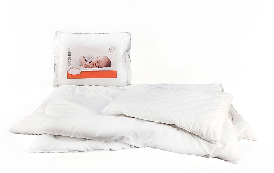 texpot Kinderbettdecke + Kopfkissen Babybett Bettset Steppung weiß günstig online kaufen