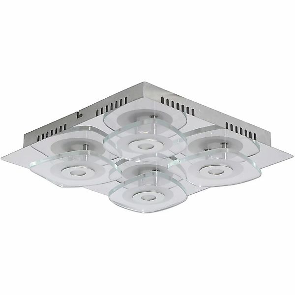 Näve Leuchten LED-Wand- und Deckenleuchte Lucca NV1190959 silber Metall Gla günstig online kaufen