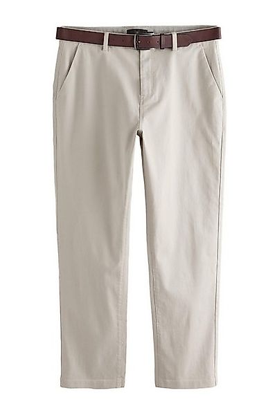 Next Chinohose Straight Fit Chinohose mit weichem Griff + Gürtel (2-tlg) günstig online kaufen
