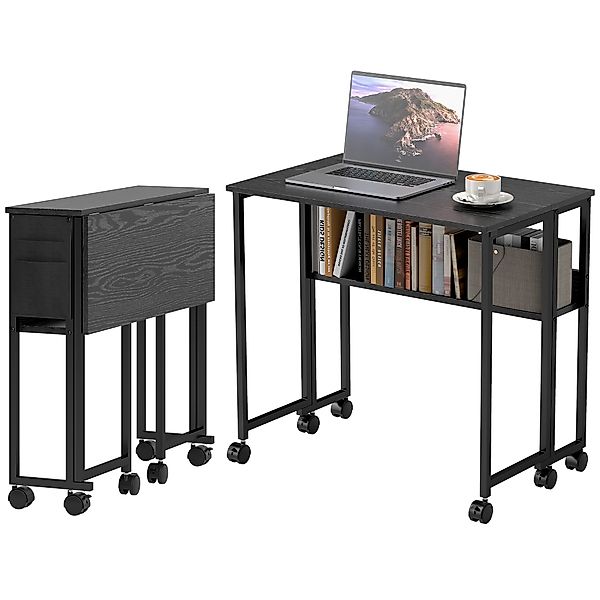 HOMCOM Klappbarer platzsparender Schreibtisch mit Flip-Top, Kleiner Schreib günstig online kaufen