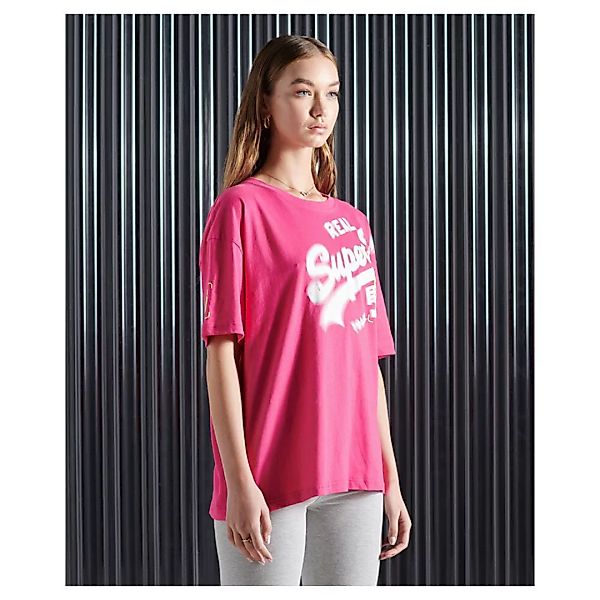 Superdry Super 5 Deconstruct Kurzarm T-shirt XS Neon Pink günstig online kaufen