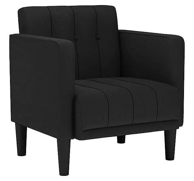 vidaXL Sessel Sessel mit Armlehnen Schwarz 53 cm Stoff (1-St) günstig online kaufen