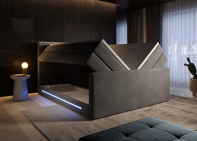 wonello Boxspringbett Laurel, mit LED Beleuchtung, günstig online kaufen
