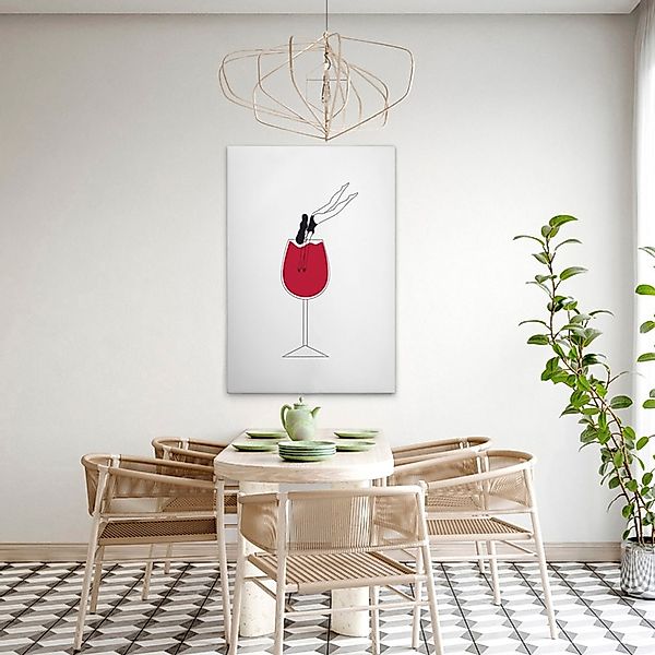 A.S. Création Leinwandbild "Wine Love 1 - Wandbild Schwarz Weiß Rot Keilrah günstig online kaufen