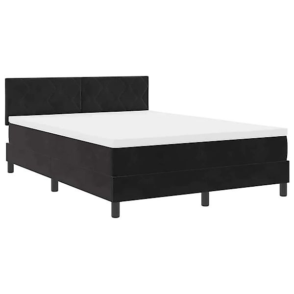 vidaXL LED Boxspringbett mit Matratze Schwarz 140 x 200 cm Samt 3342724 günstig online kaufen