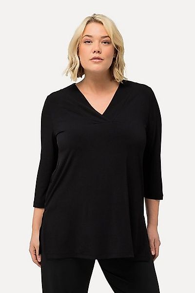 Ulla Popken Longshirt Longshirt A-Linie V-Ausschnitt günstig online kaufen