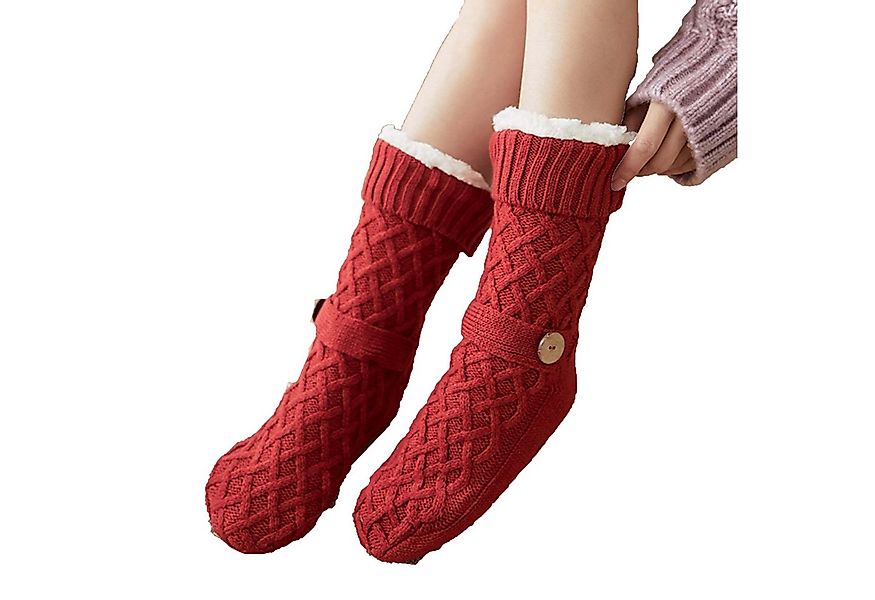 Coonoor Kuschelsocken Damen dicke warme Wollsocken Innenfrottee Wintersocke günstig online kaufen