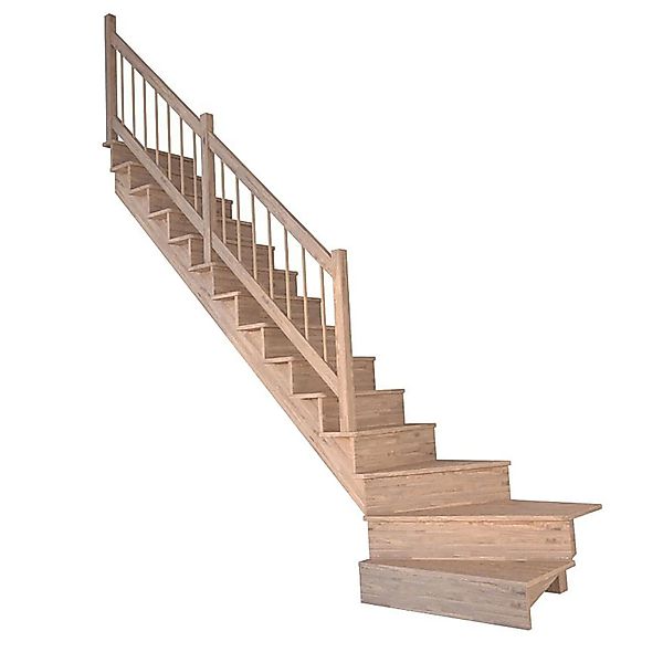 Treppe Lindos Pro Eiche Gewendelt L 100 cm Setzstufen Holz-Design-Geländer günstig online kaufen