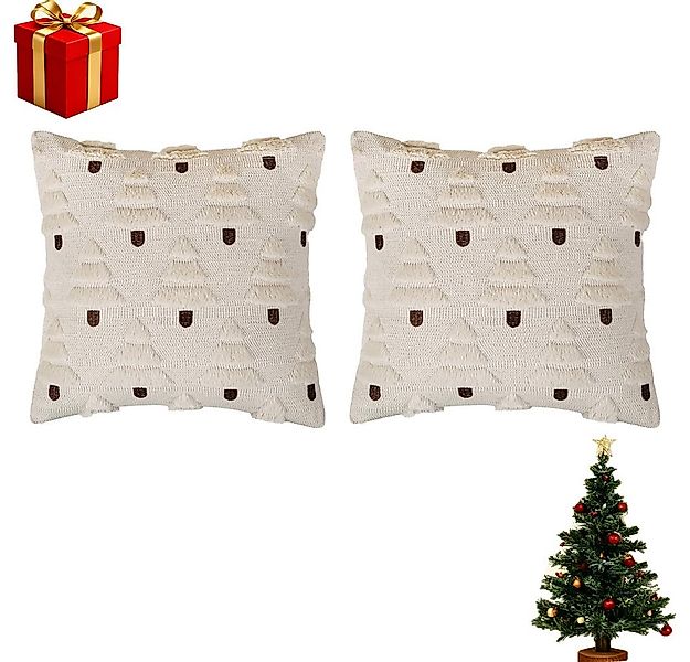 CLTYQ Kissenbezüge 2er Set Weihnachtskissenbezüge 45x45 cm, Stickerei mit W günstig online kaufen