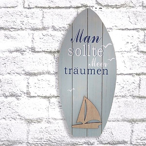 Linoows Holzbild Wandschild, Schild wie Surfbrett, günstig online kaufen