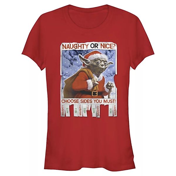Star Wars - Yoda Naughty or Nice - Weihnachten - Frauen T-Shirt günstig online kaufen