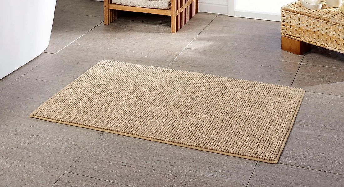 Gözze Badematte "Chenille" Höhe 15 mm rutschhemmend beschichtet fußbodenhei günstig online kaufen