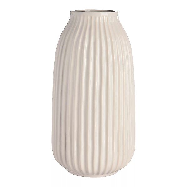 Vase Rillen, D:14cm x H:26cm, weiß günstig online kaufen