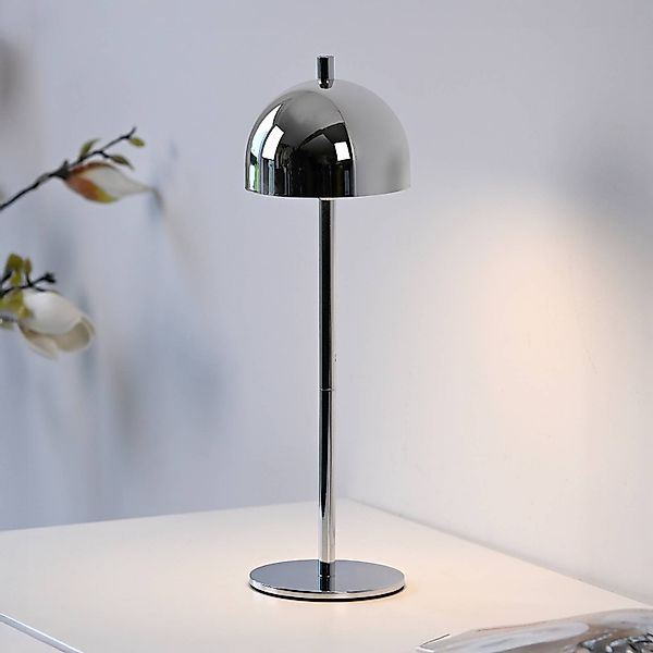 SCHÖNER WOHNEN LED-Akku-Tischlampe Bellies, chrom, IP54 günstig online kaufen