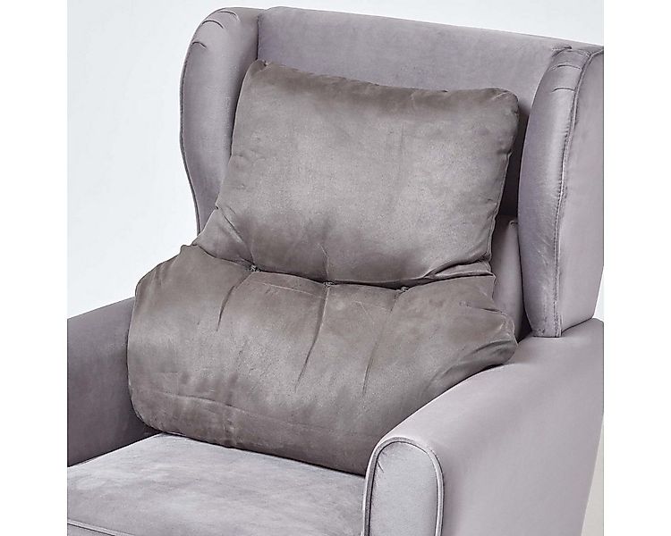 Homescapes Sitzkissen Rückenkissen grau – Rückenstützkissen 68 x 58 cm mit günstig online kaufen