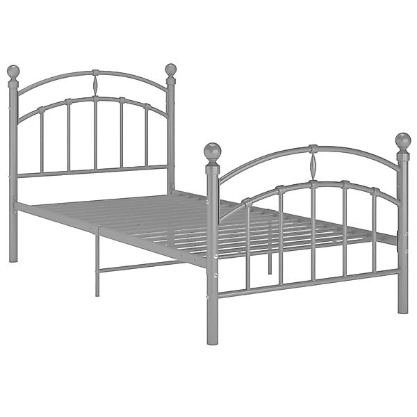 vidaXL Bett Bettgestell Grau Metall 100x200 günstig online kaufen