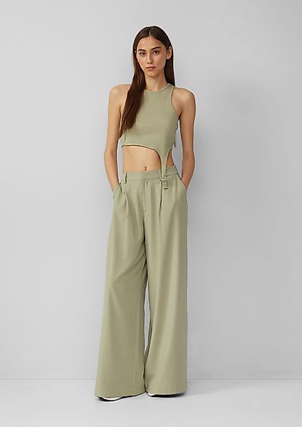 QS Stoffhose Bundfaltenhose mit weitem Bein, günstig online kaufen