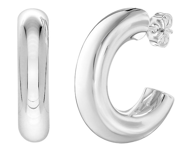 trendor Paar Creolen Damen-925 Silber Halb-Creolen ⌀ 25 mm günstig online kaufen