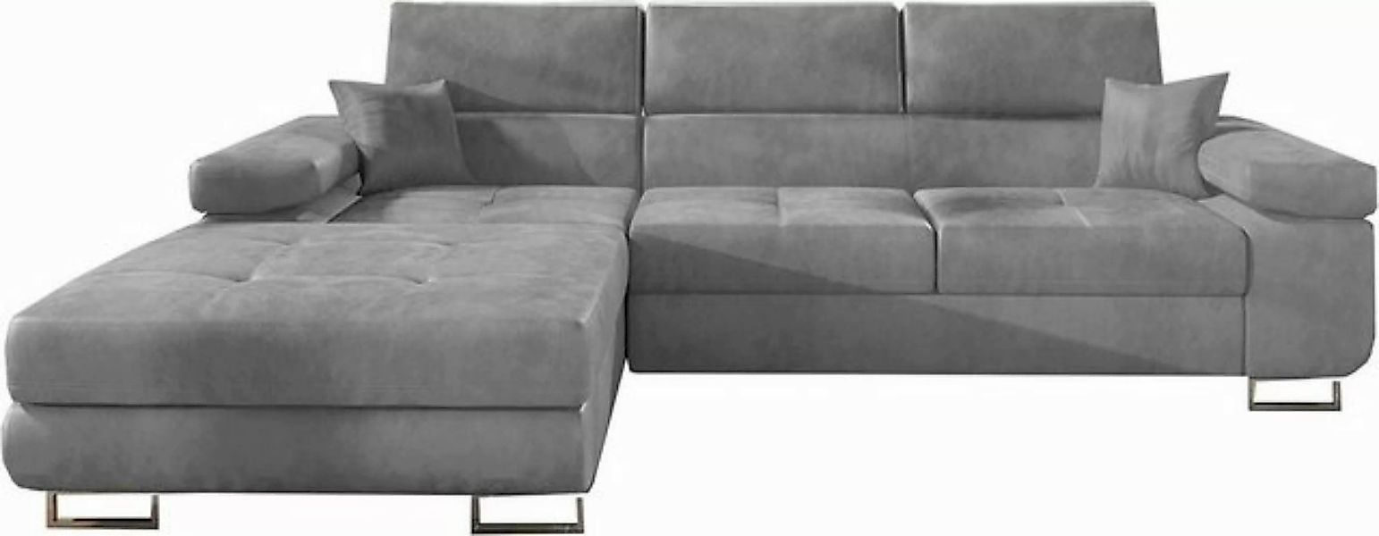 MOEBLO Ecksofa ALVARO, Eckcouch mit Bettfunktion Couch L-Form Polstergarnit günstig online kaufen