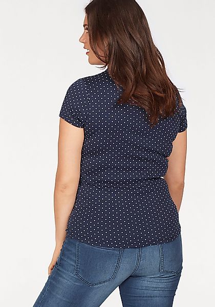 KangaROOS Poloshirt figurbetonter Schnitt, bedrucktes Punkte-Motiv, günstig online kaufen