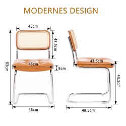 DAKYAM Freischwinger Schwingstuhl Esszimmerstuhl Akzentstühle Rattan, günstig online kaufen