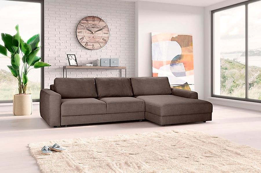 TRENDMANUFAKTUR Ecksofa »Bourbon II, mit extratiefer Sitzfläche und extrabr günstig online kaufen