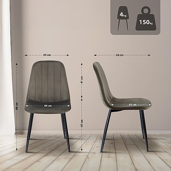 CLP Esszimmerstuhl Baxter (4er Set), gesteppter günstig online kaufen