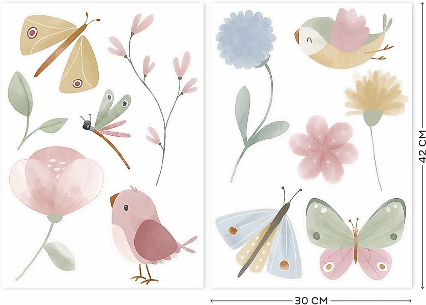 LITTLE DUTCH Wandtattoo "Little Dutch Selbstklebende Wandtattoo Set Flowers günstig online kaufen